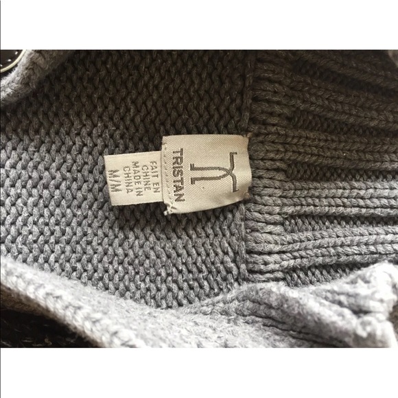 Tristan Men’s  Button Down Cardigan Sweater Medium Navy Grey - Picture 4 of 12